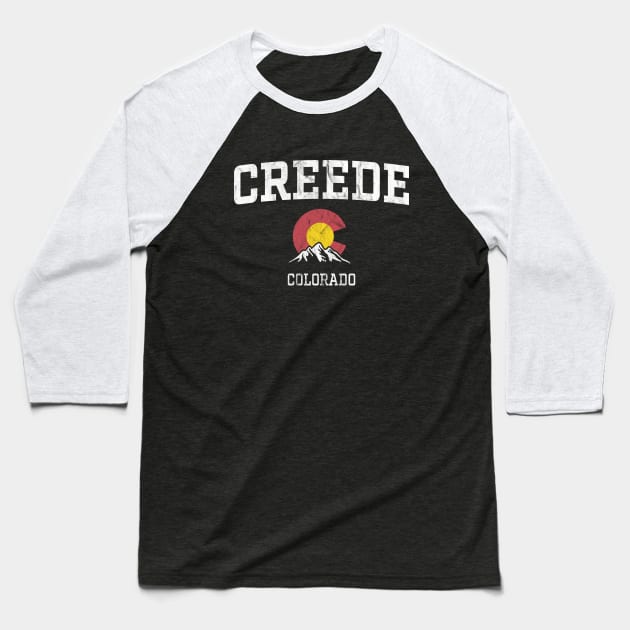 Creede Colorado CO Vintage Athletic Mountains Baseball T-Shirt by TGKelly